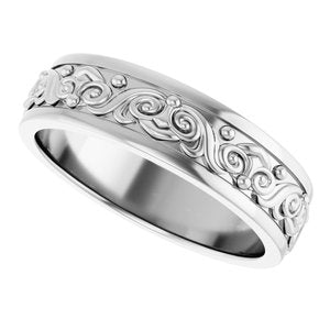 Platinum Sculptural Flat Band