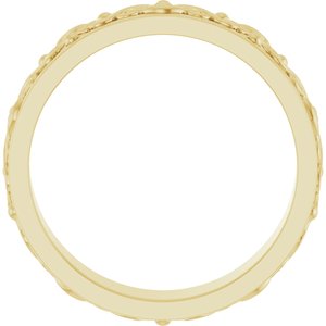 14K Yellow Or White Or Rose Gold Sculptural Flat Band