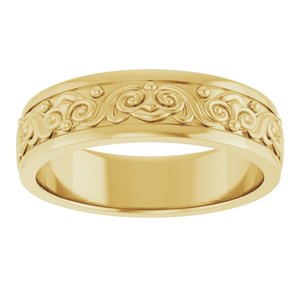 14K Yellow Or White Or Rose Gold Sculptural Flat Band