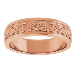 18K Yellow Or White Or Rose Gold Sculptural Flat Band