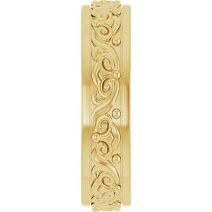 10K Yellow Or White Or Rose Gold Sculptural Flat Band