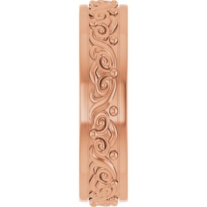 14K Yellow Or White Or Rose Gold Sculptural Flat Band