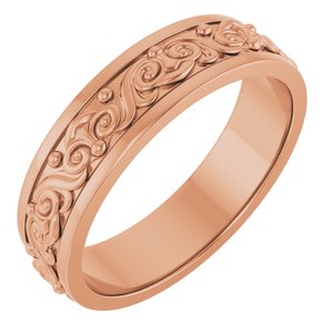 18K Yellow Or White Or Rose Gold Sculptural Flat Band