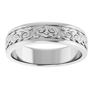 18K Yellow Or White Or Rose Gold Sculptural Flat Band