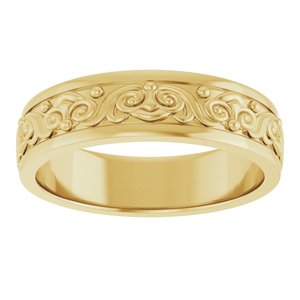 18K Yellow Or White Or Rose Gold Sculptural Flat Band