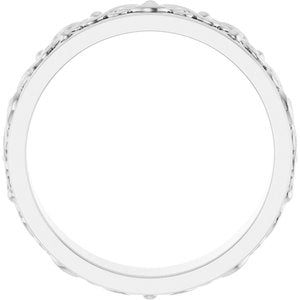 Platinum Sculptural Flat Band