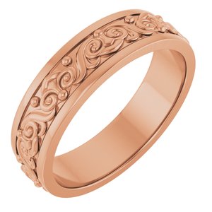 10K Yellow Or White Or Rose Gold Sculptural Flat Band