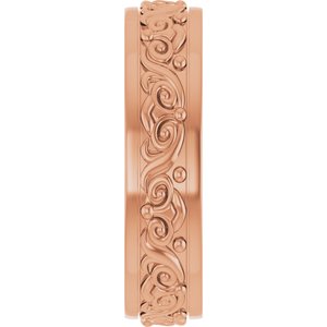 14K Yellow Or White Or Rose Gold Sculptural Flat Band