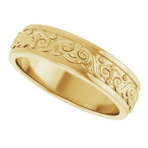 14K Yellow Or White Or Rose Gold Sculptural Flat Band