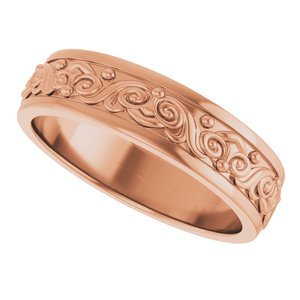 18K Yellow Or White Or Rose Gold Sculptural Flat Band