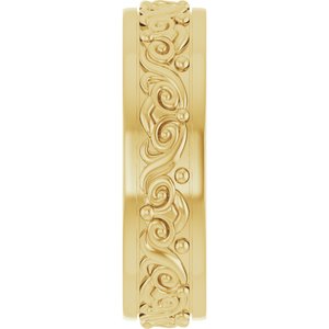 10K Yellow Or White Or Rose Gold Sculptural Flat Band