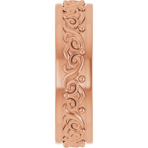 18K Yellow Or White Or Rose Gold Sculptural Flat Band