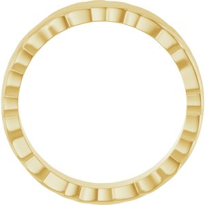 14K Yellow Gold 4.2 Mm Polished Patterned Band Size 6.5