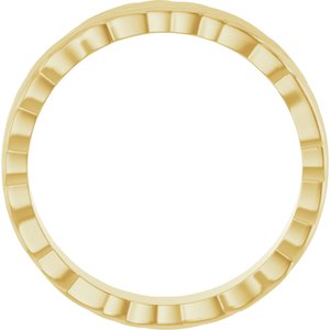 14K Yellow Gold 4.2 Mm Polished Patterned Band Size 8