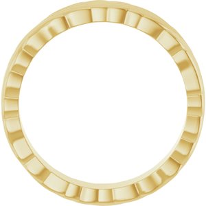 14K Yellow Gold 4.2 Mm Polished Patterned Band Size 6