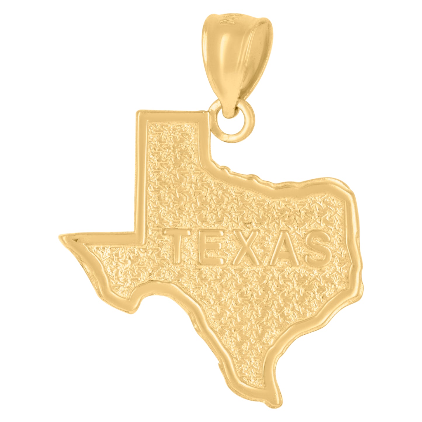 10K Yellow Gold Textured State Map Charm Pendant