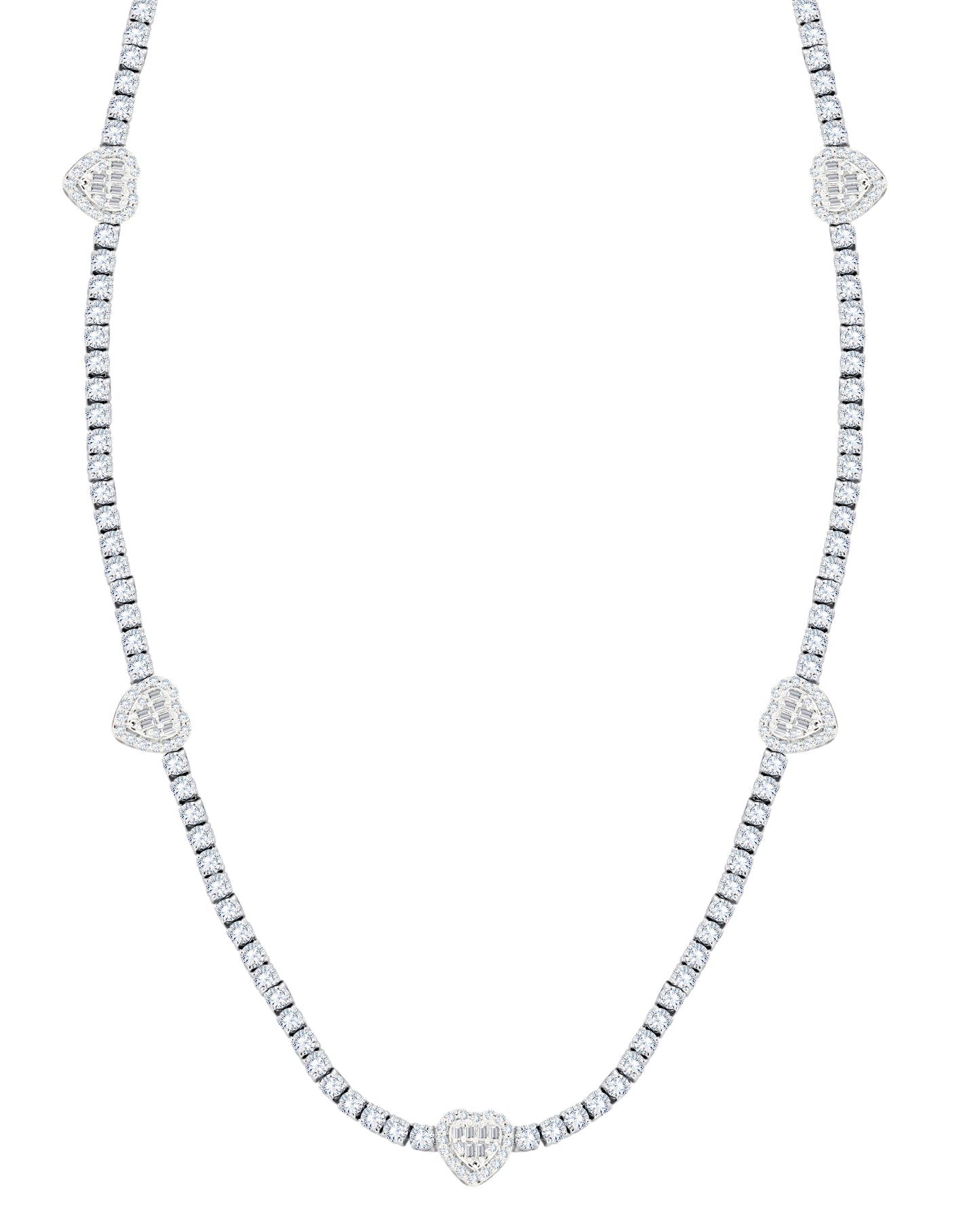 10K White Gold 7.90 Cttw Diamond Necklace