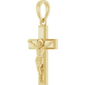 14K Yellow Gold 24 X 10.6 Mm Polished Crucifix Pendant