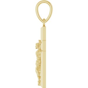 14K Yellow Gold 24 X 10.6 Mm Polished Crucifix Pendant