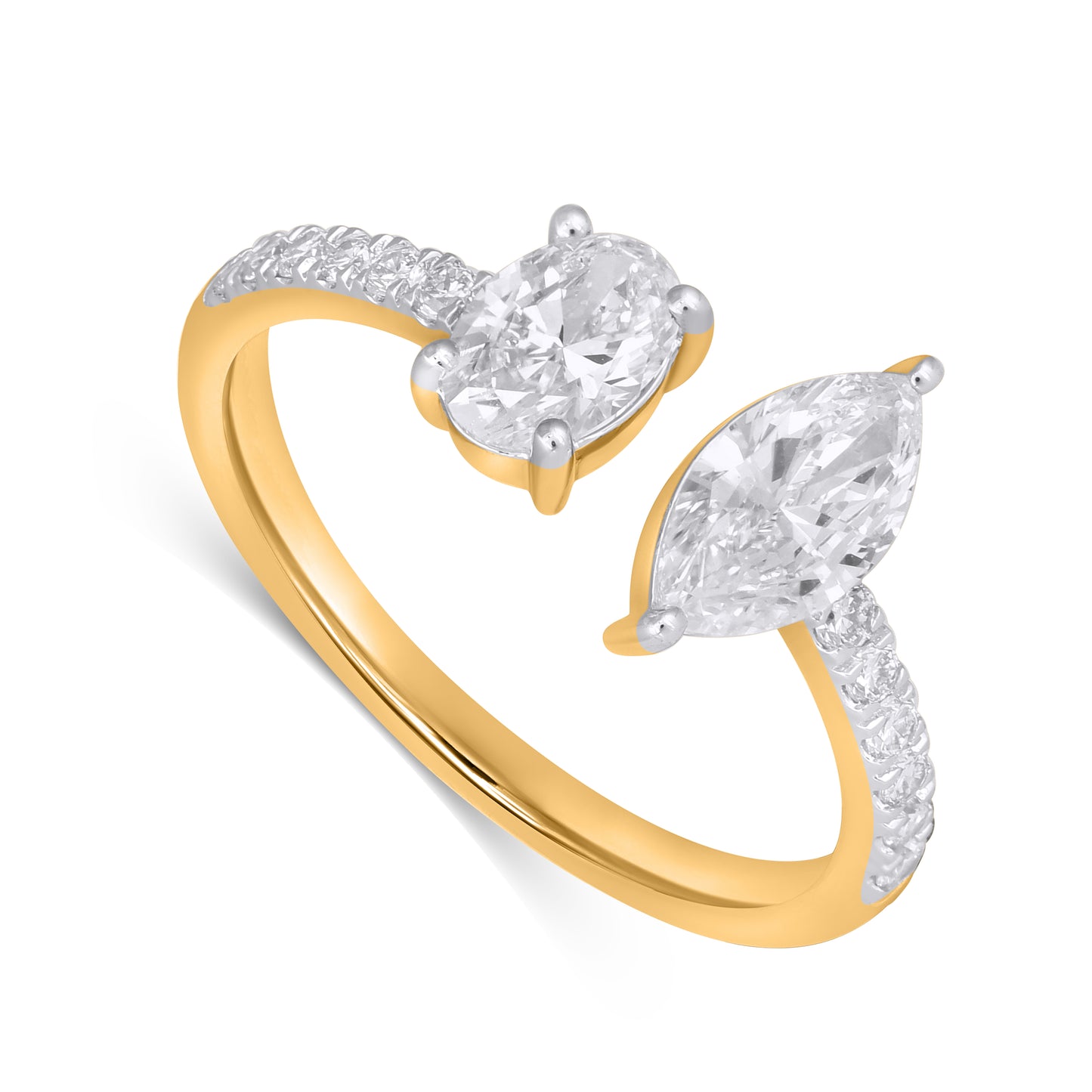 14K Yellow Gold 1.20 Cttw Lab Grown Diamond Ladies Ring