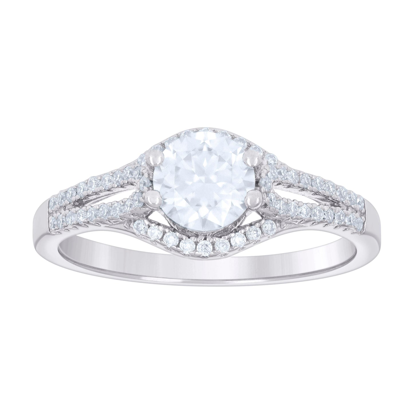 Sterling Silver Women's Cubic-Zirconia Fashion Bridal Anniversary Engagement Wedding Ring