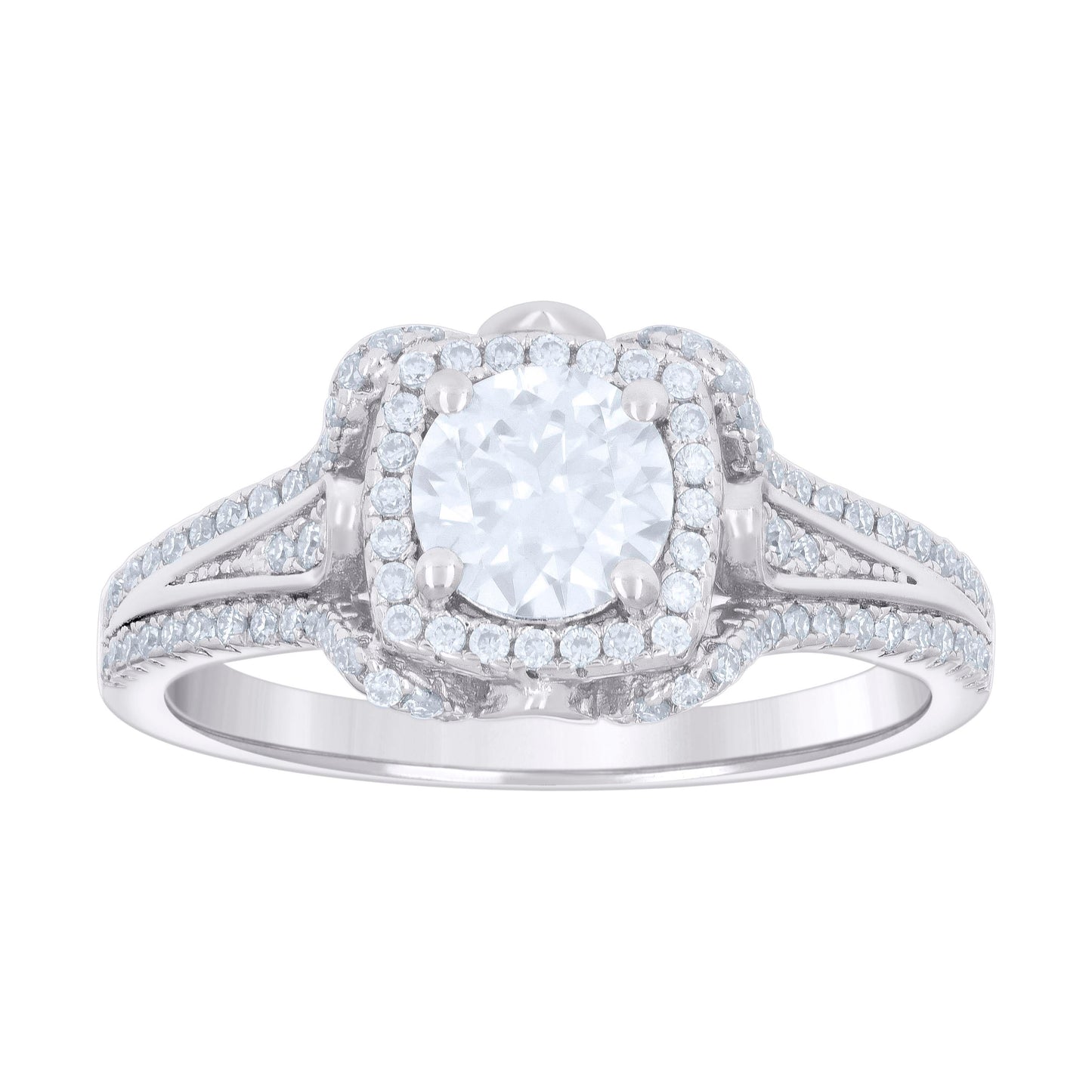 Sterling Silver Womens Cubic-Zirconia Fashion Bridal Anniversary Engagement Wedding Ring Sizes 5 - 8