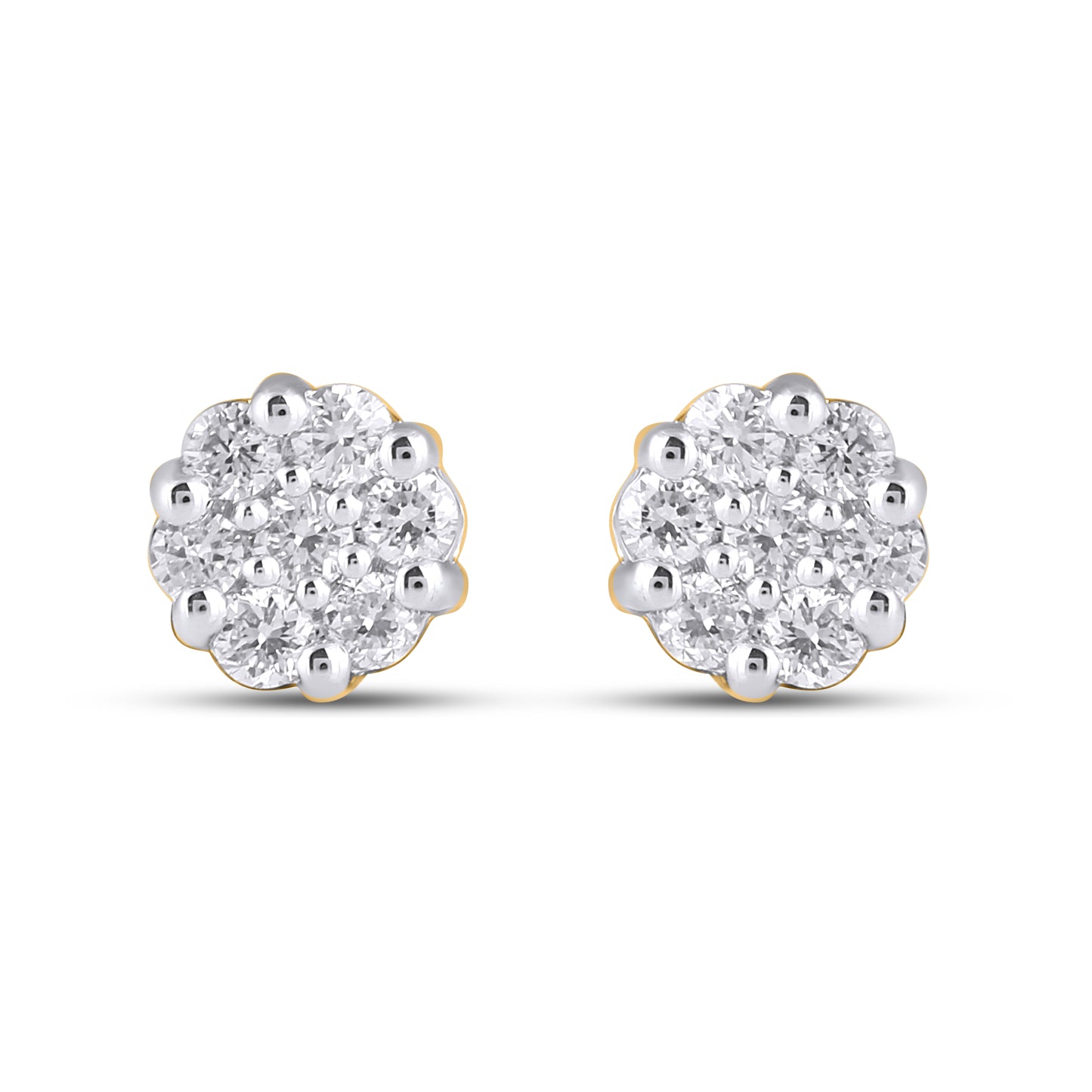 14K Yellow Or White Gold Lab Grown Diamond Flower Earrings