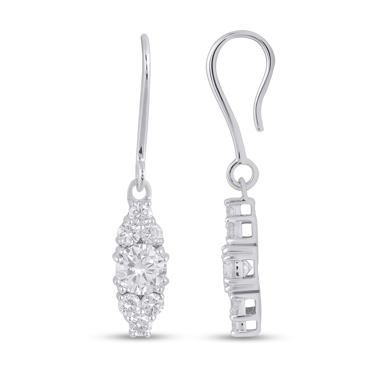 14K White Gold 1.02-1.06 Cttw Lab Grown Diamond Earring