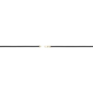 Sterling Silver Lobster Clasp Black Rubber Cord, Length: 24 In, Width: 3 Mm