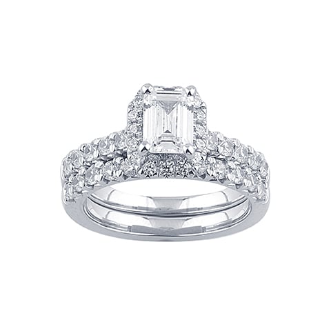 14K White Gold 1.90-1.97 Cttw Lab Grown Diamond Ladies Ring