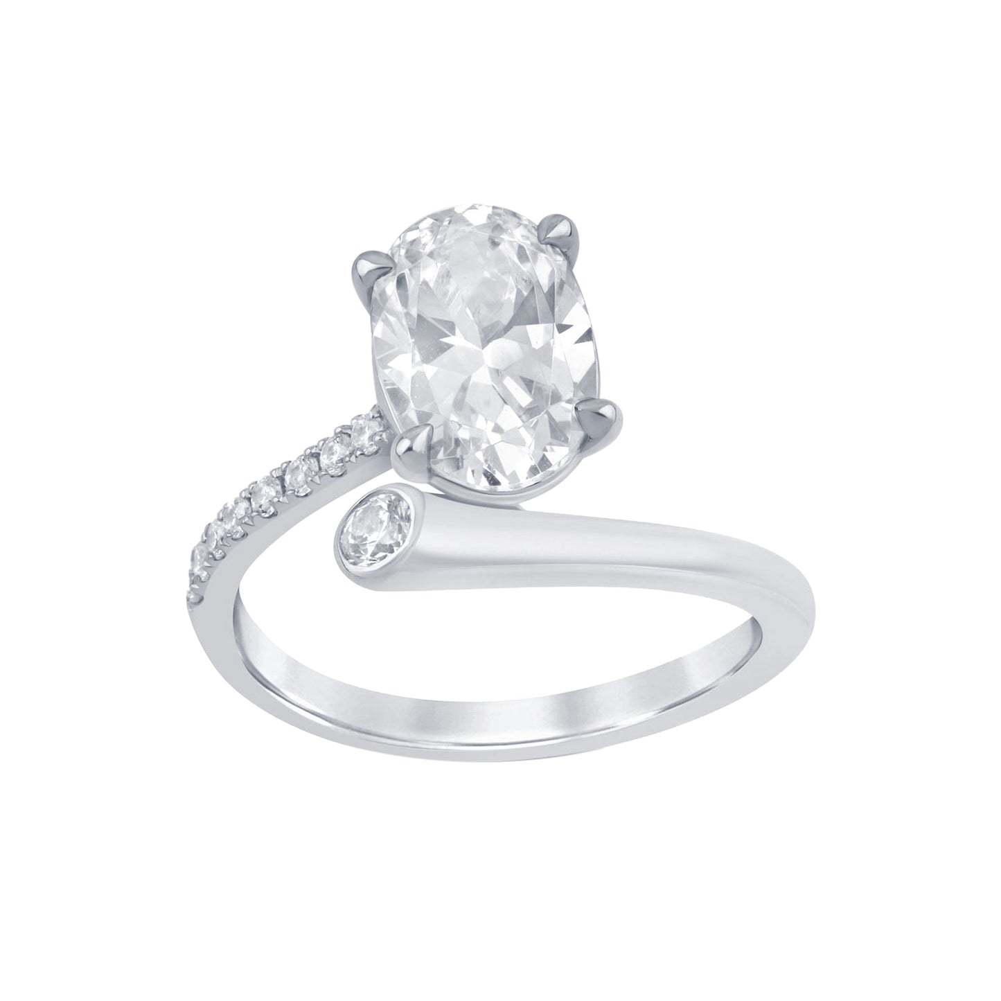 14K White Gold 2.24 Cttw Lab Grown Diamond Ladies Ring