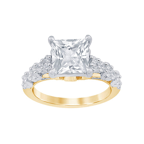 14K Yellow Gold 3.83-3.84 Cttw Lab Grown Diamond Ladies Ring