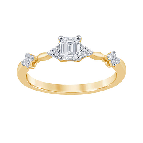 14K Yellow Gold 0.41 Cttw Lab Grown Diamond Ladies Ring