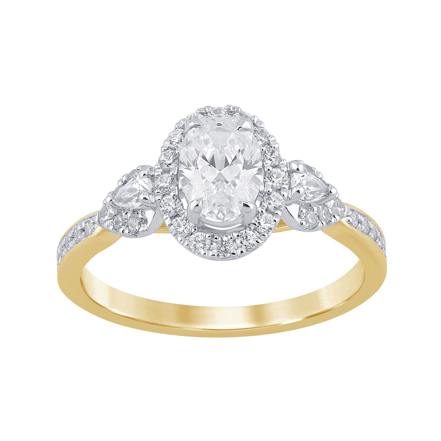 14K Yellow Gold 1.08-1.10 Cttw Lab Grown Diamond Ladies Ring