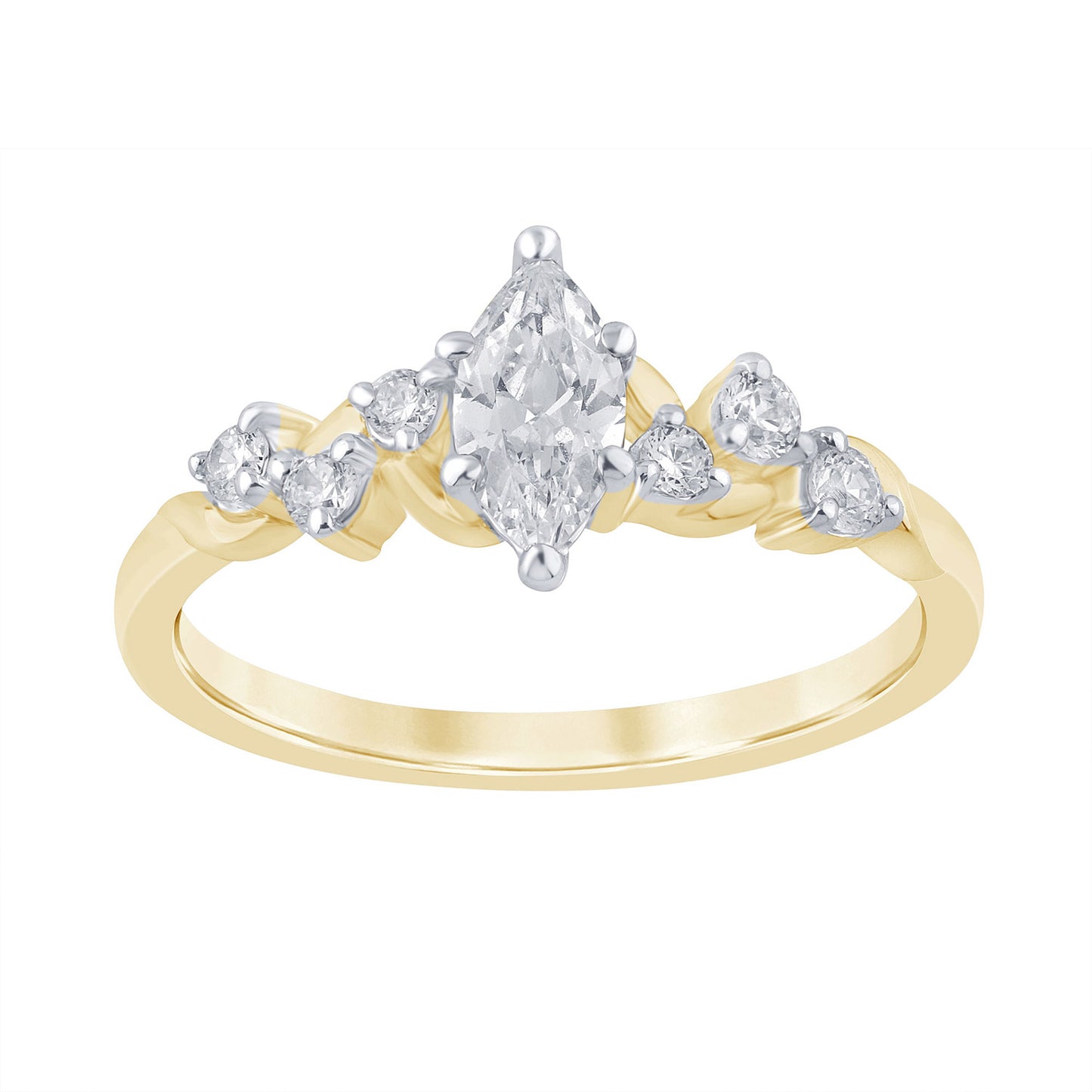 14K Yellow Gold 0.49-0.50 Cttw Lab Grown Diamond Ladies Rings