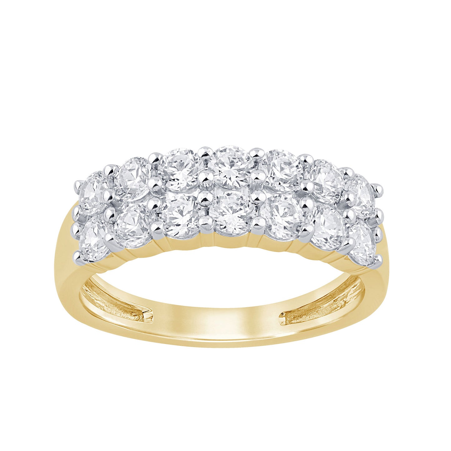 14K Yellow Gold 1.24-1.25 Cttw Lab Grown Diamond Ladies Band