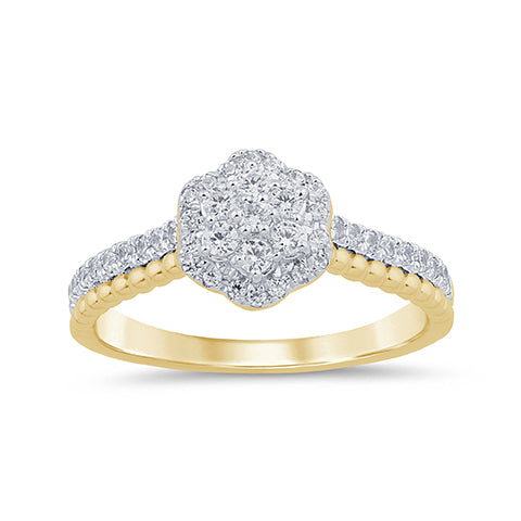 14K Yellow Or White Gold Lab Grown Diamond Ladies Ring