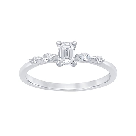 14K White Gold 0.39 Cttw Lab Grown Diamond Ladies Ring