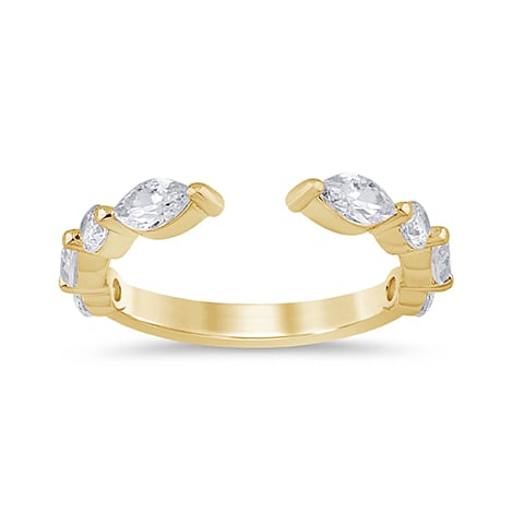 14K Yellow Gold 0.98 Cttw Lab Grown Diamond Ladies Ring