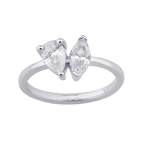 14K White Gold 1.05-1.07  Cttw Lab Grown Diamond Ladies Rings
