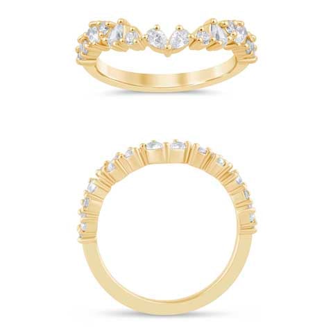 14K Yellow Gold 0.54 Cttw Lab Grown Diamond Ladies Ring