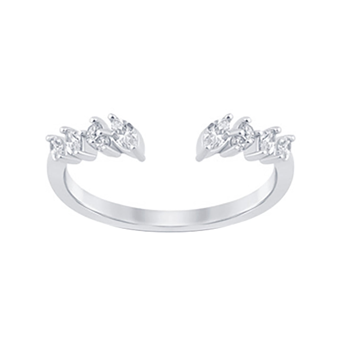 14K White Gold 0.33-0.34 Cttw Lab Grown Diamond Ladies Ring