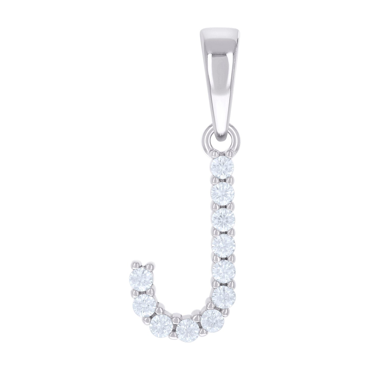 Sterling Silver Unisex Moissanite Initial Alphabet Charm Pendant