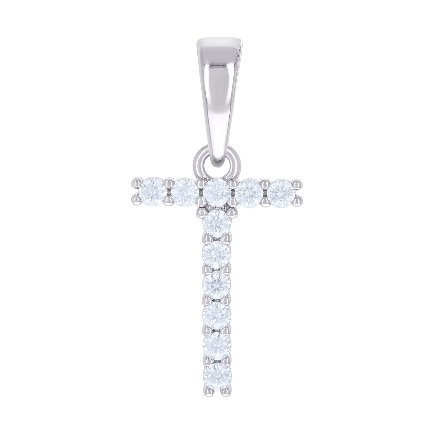 Sterling Silver Unisex Moissanite Initial Alphabet Charm Pendant