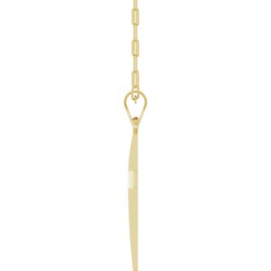 14K Yellow Or White Gold Or Sterling Silver 18 In Polished Cross Paperclip Necklace