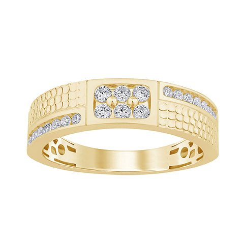 14K Yellow Gold 0.41 Cttw Lab Grown Diamond Mens Band