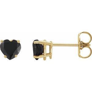14K Yellow Gold Heart Shape 6 X 6 Mm Heart 4-Prong Earrings