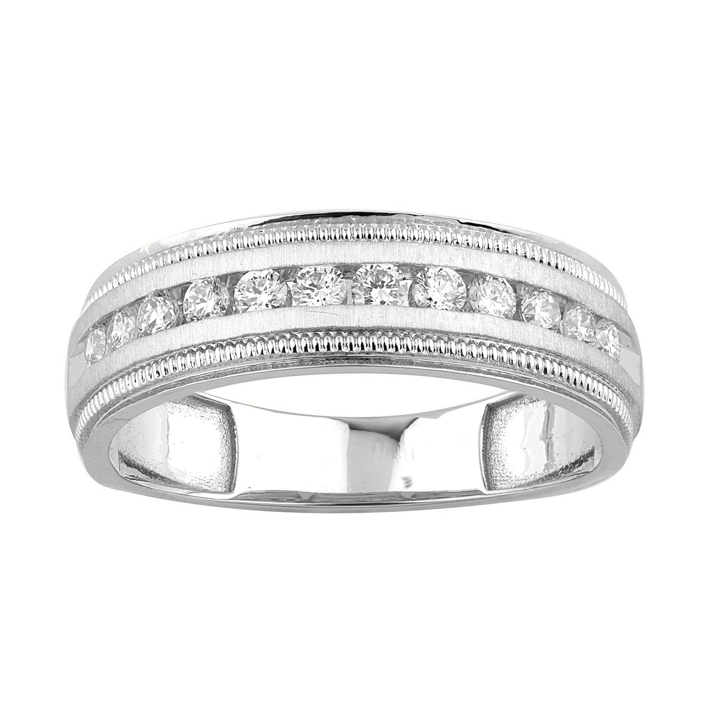 14K White Gold 0.47 Cttw Lab Grown Diamond Mens Band