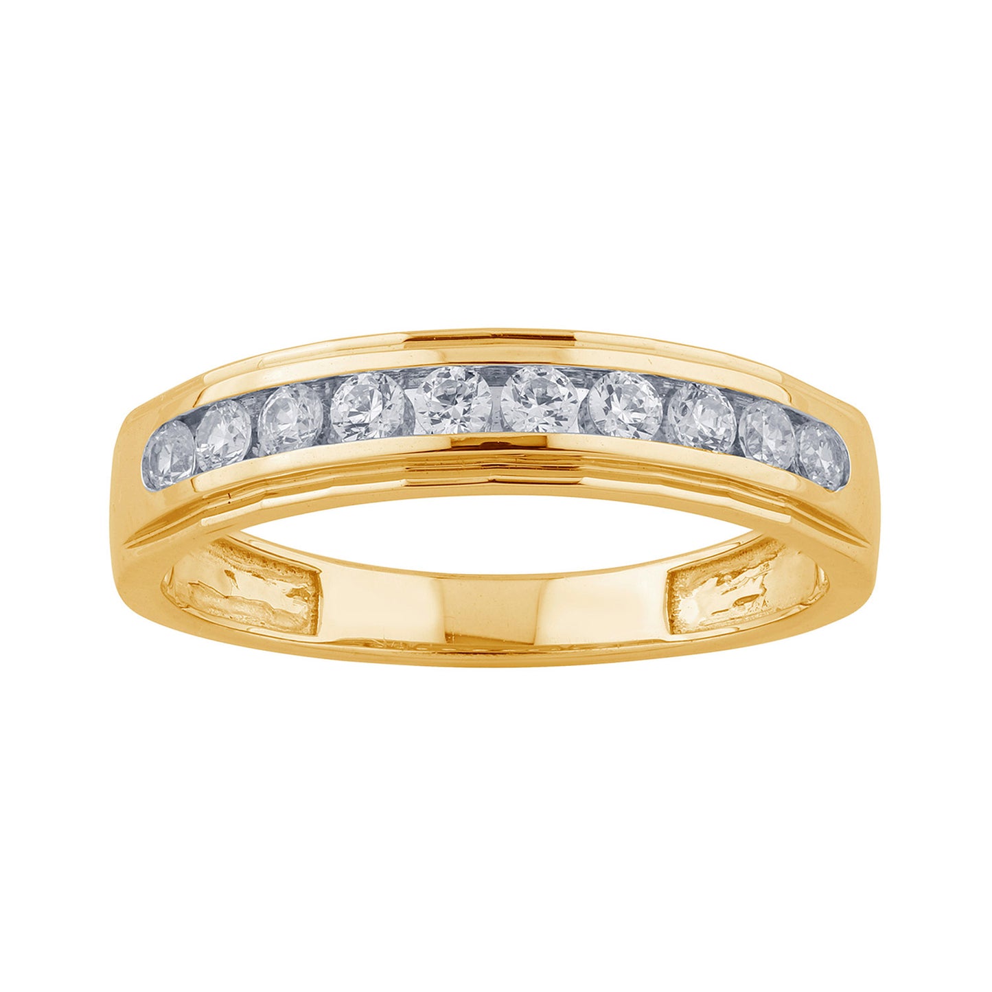 14K Yellow Gold 0.51 Cttw Lab Grown Diamond Mens Band