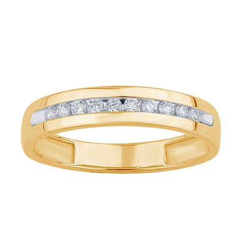 14K Yellow Gold 0.27 Cttw Lab Grown Diamond Mens Band